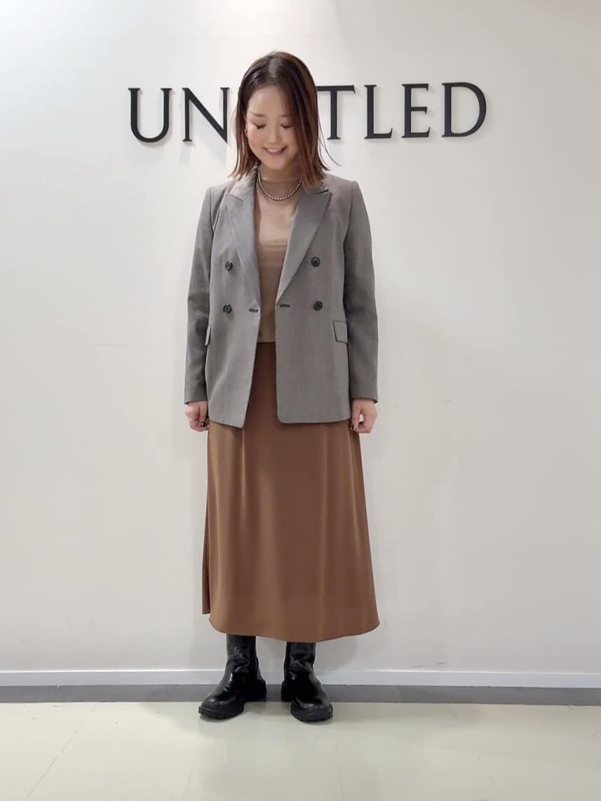 YUIさんの「UNTITLED｜【セットアップ可】ウールライク ダブルブレストジャケット」を使ったコーディネート