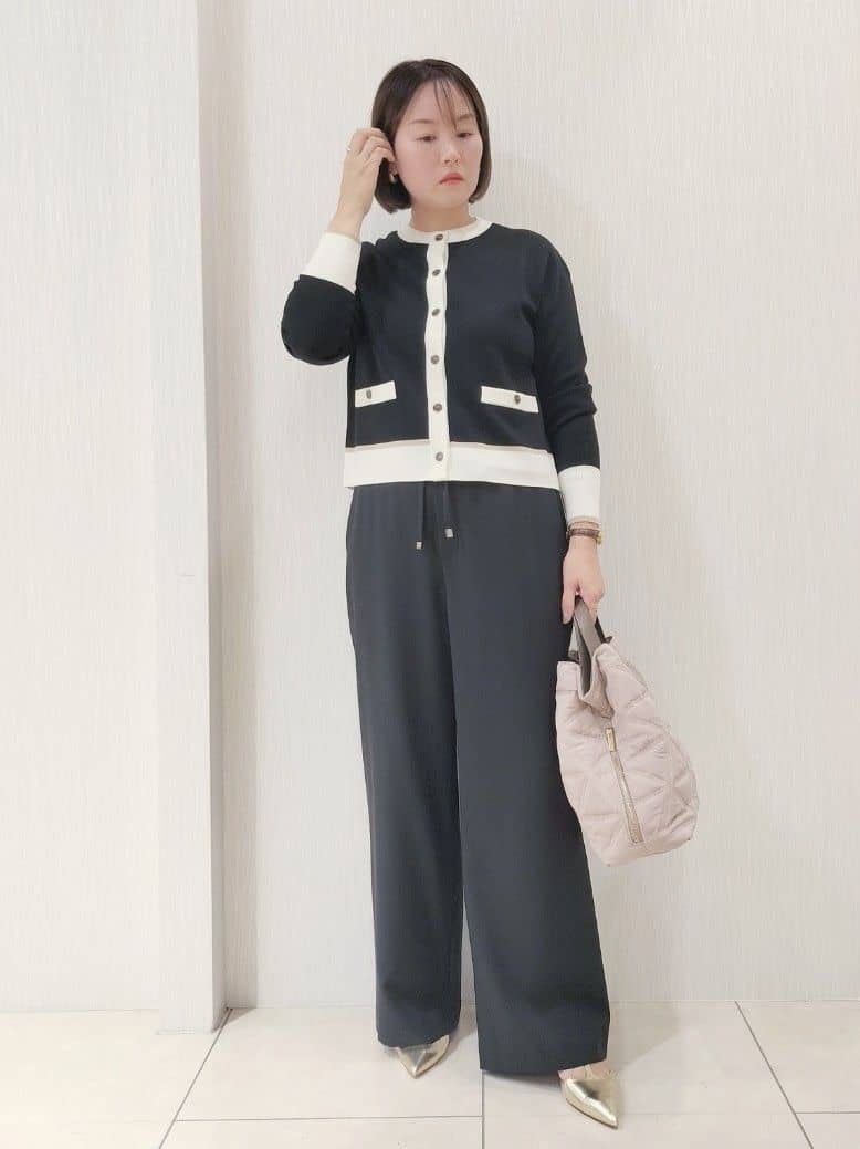naokoさんの「UNTITLED｜【アンサンブル可/ジャケット風】ウールミラノリブカーディガン」を使ったコーディネート