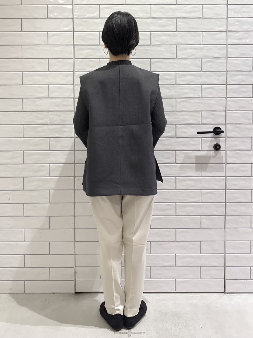 ayumiさんの「OPAQUE.CLIP｜ウォームタッチ テーパードパンツ【洗濯機洗OK／ストレッチ】」を使ったコーディネート