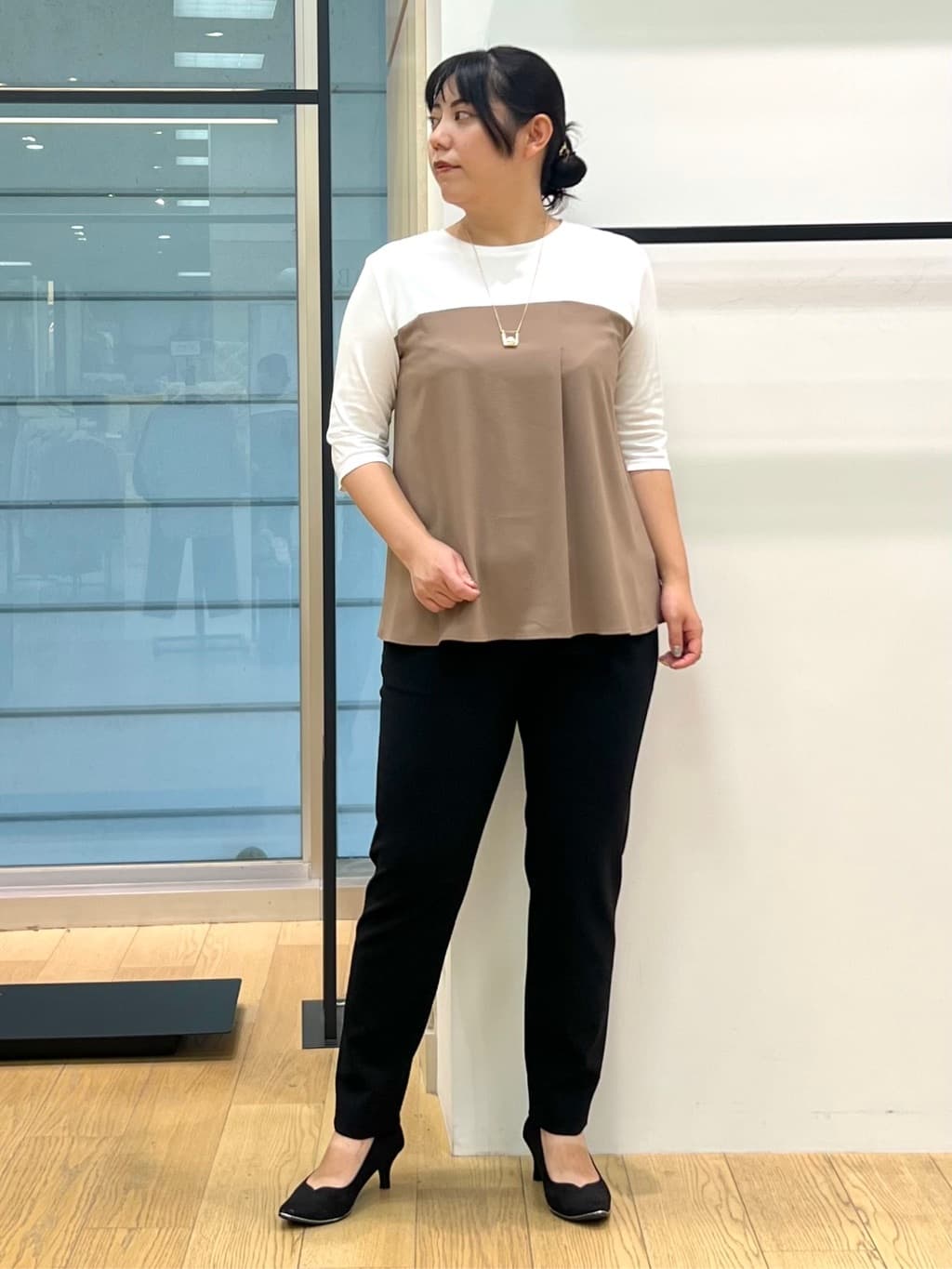 shimaさんの「INDIVI｜【セットアップ可能】ビスチェレイヤード風トップス」を使ったコーディネート