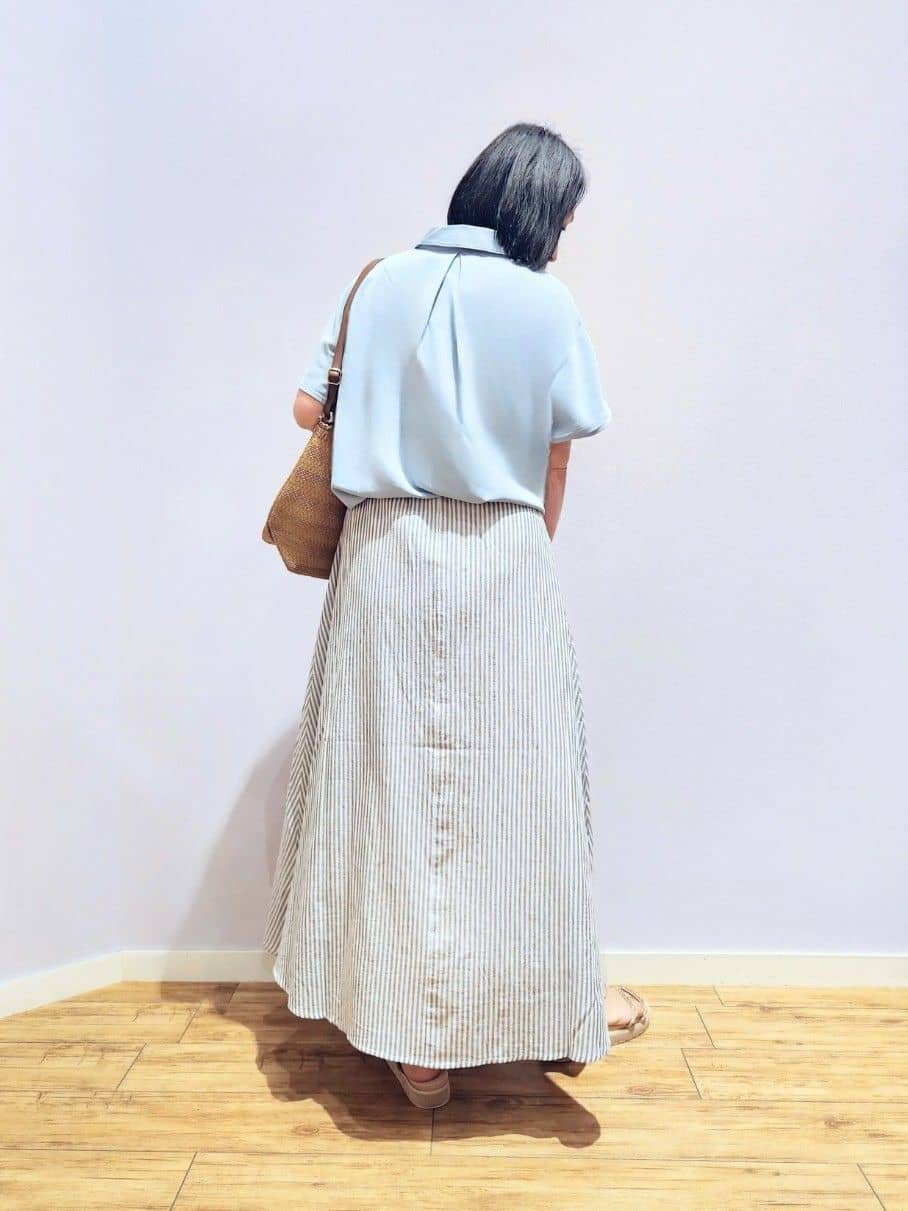 くまさんの「SHOO･LA･RUE｜【洗える/S-LL/プチプラ】さらっとすっきりきれい見え スキッパーブラウス」を使ったコーディネート