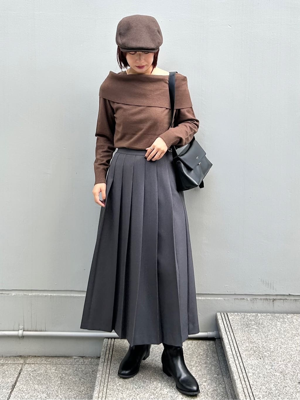 RINAさんの「OPAQUE.CLIP｜オフショルダーニット【洗濯機OK】」を使ったコーディネート