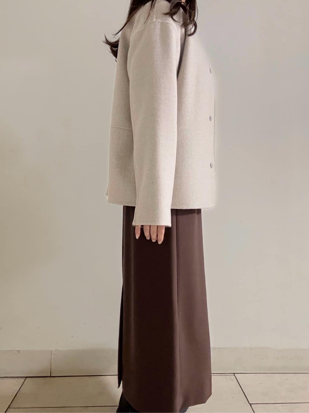 kahoさんの「INDIVI｜ストレッチミドルブーツ」を使ったコーディネート