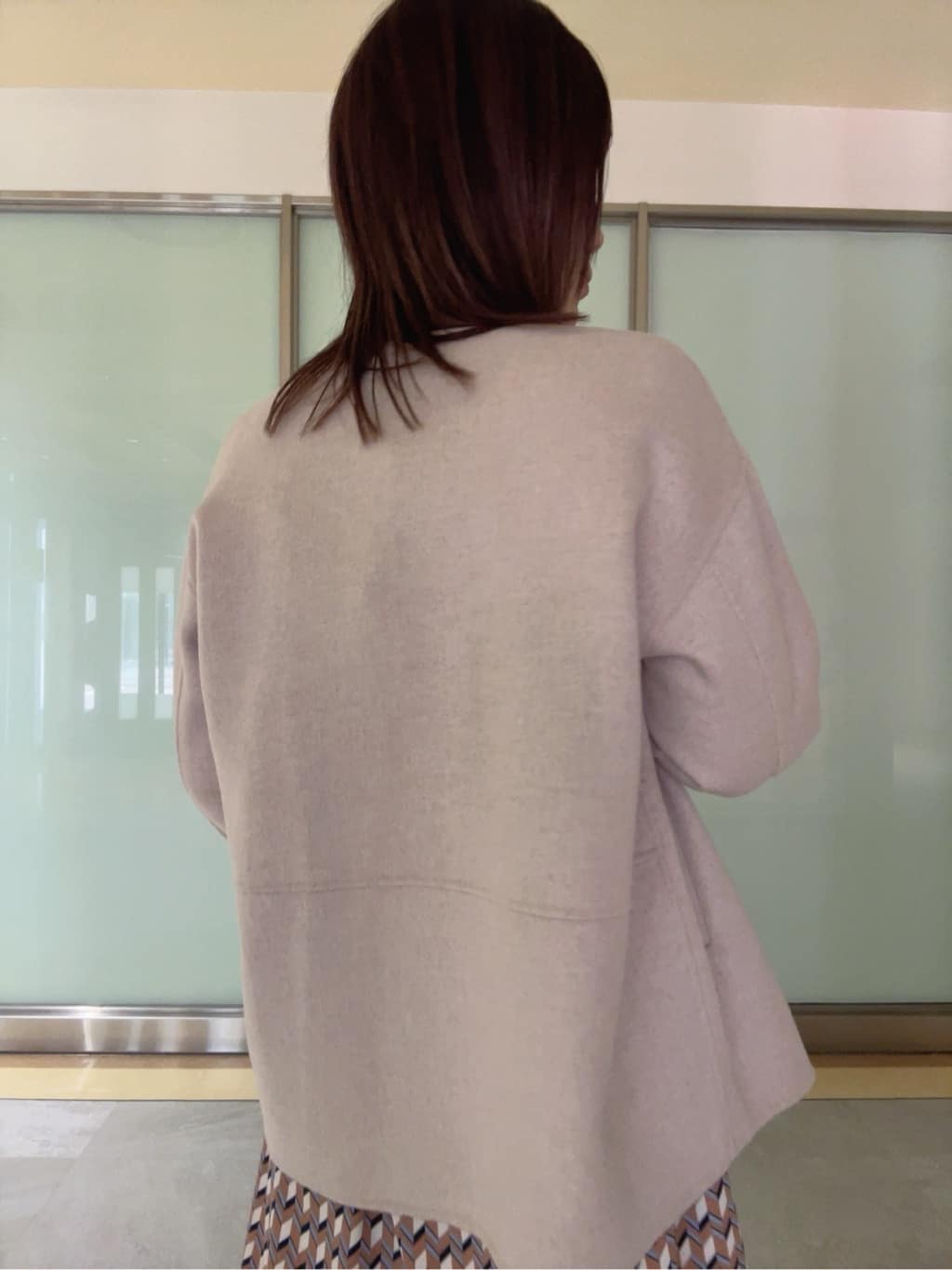 mayutaさんの「INDIVI｜【配色デザイン／ショート丈】ウールリバー ノーカラーコート」を使ったコーディネート