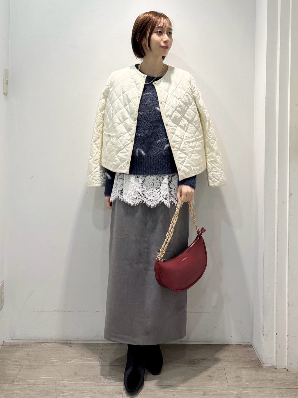 ぶまりんさんの「OPAQUE.CLIP｜アート柄シャギーニット【洗濯機OK】」を使ったコーディネート