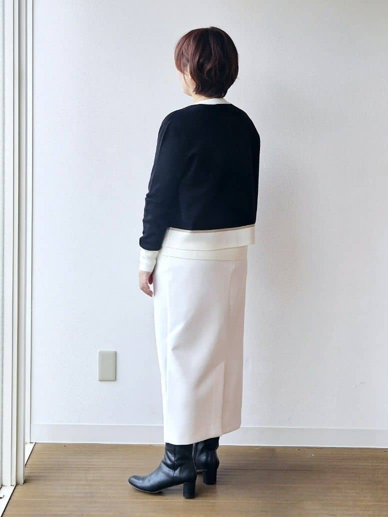やじまさんの「UNTITLED｜【アンサンブル可/ジャケット風】ウールミラノリブカーディガン」を使ったコーディネート