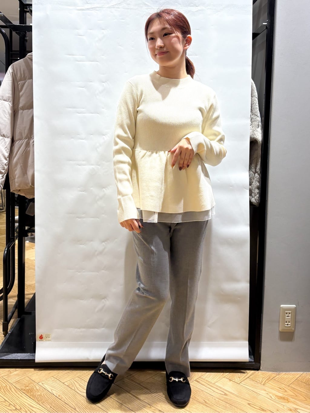ふうかさんの「index｜ウォームストレッチテーパードパンツ【洗濯機OK／防シワ／吸湿発熱】《XS～3L》」を使ったコーディネート