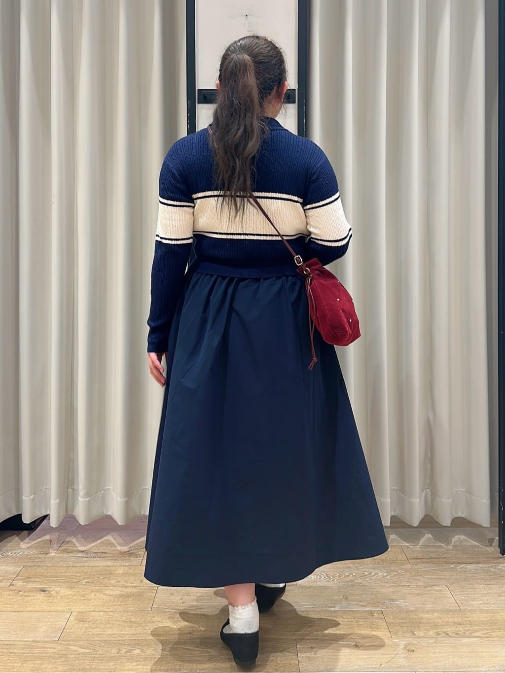 suzuさんの「grove｜【時短コーデ】ポロニットドッキングワンピース」を使ったコーディネート