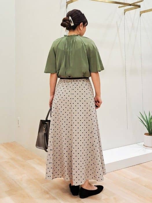 ふるさんの「grove｜ドットで華やぐ　軽やかマーメイドスカート」を使ったコーディネート