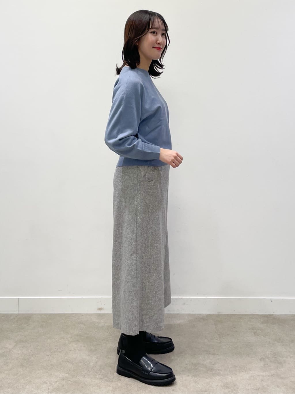 yukariさんの「Dessin｜【洗える】ウールブレンド後ろボタンニット」を使ったコーディネート