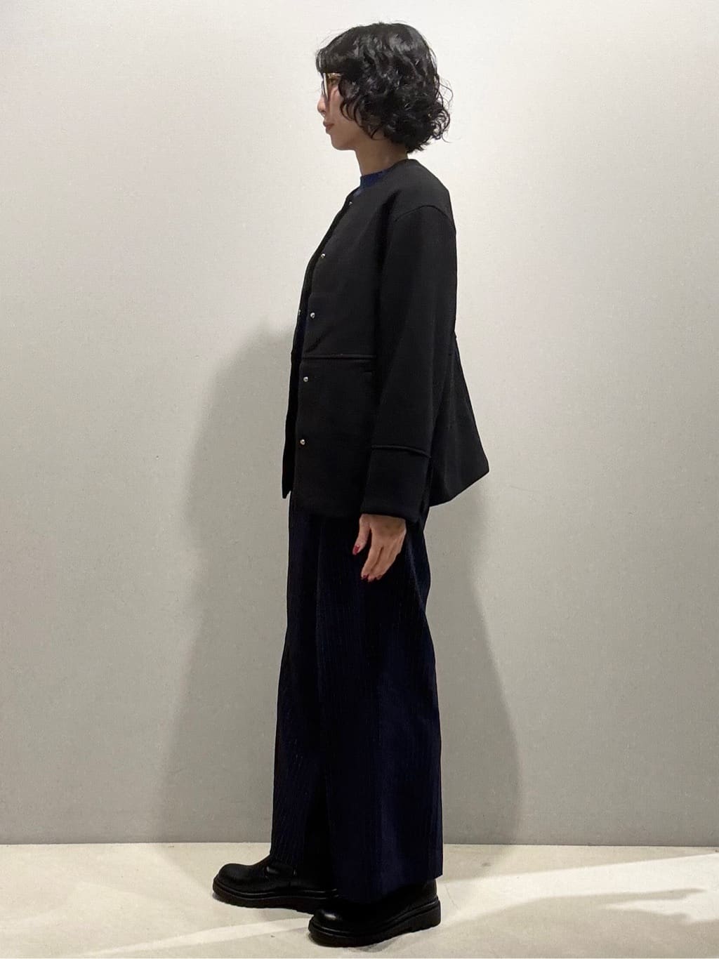 naoさんの「OPAQUE.CLIP｜ウールライクメルトンノーカラーコート【洗濯機洗い可】」を使ったコーディネート