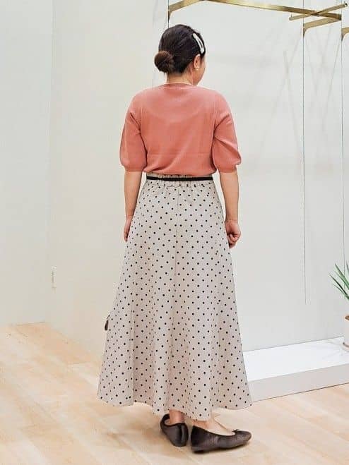 ふるさんの「grove｜ドットで華やぐ　軽やかマーメイドスカート」を使ったコーディネート