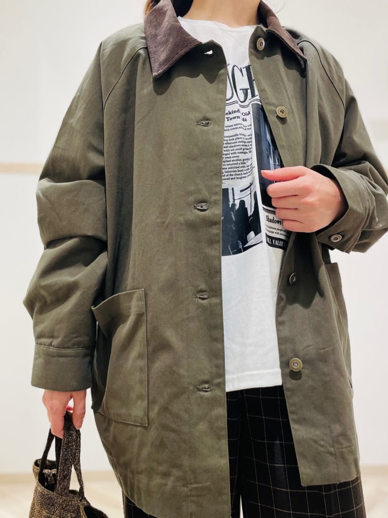c_h_i_k_aさんの「SHOO･LA･RUE｜【S-LL】オーバーシルエットでこなれ感 襟コール カバーオール」を使ったコーディネート