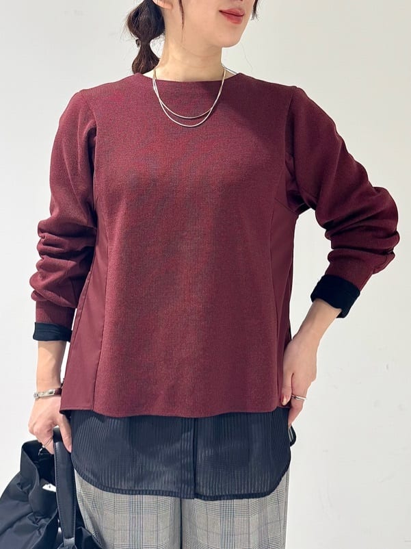 そんさんの「INDIVI｜【洗える／選べる8色】トーンアップニット」を使ったコーディネート