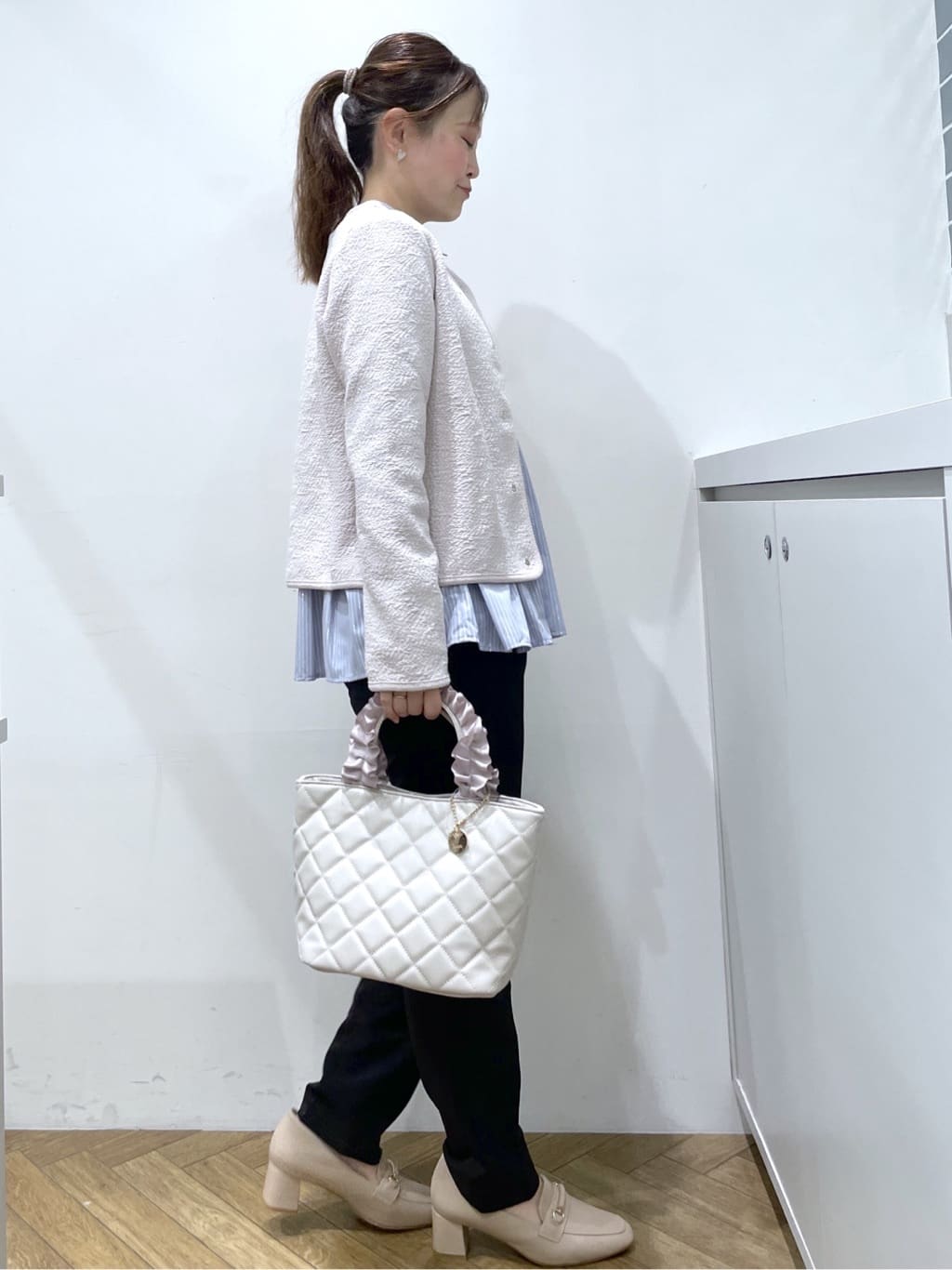 Junさんの「index｜ストレッチノーカラーブルゾン【洗濯機OK】」を使ったコーディネート