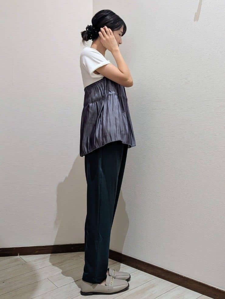 asa.さんの「SHOO･LA･RUE｜【S-3L/洗濯後しわになりにくい】スマートに見える イージーテーパードパンツ」を使ったコーディネート