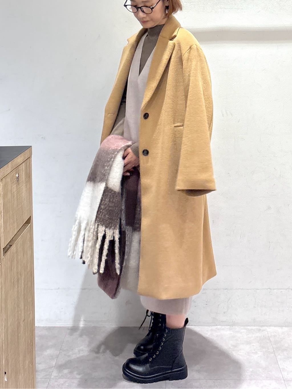 たけねぇさんの「OPAQUE.CLIP｜カシミヤブレンドウールチェスターコート」を使ったコーディネート