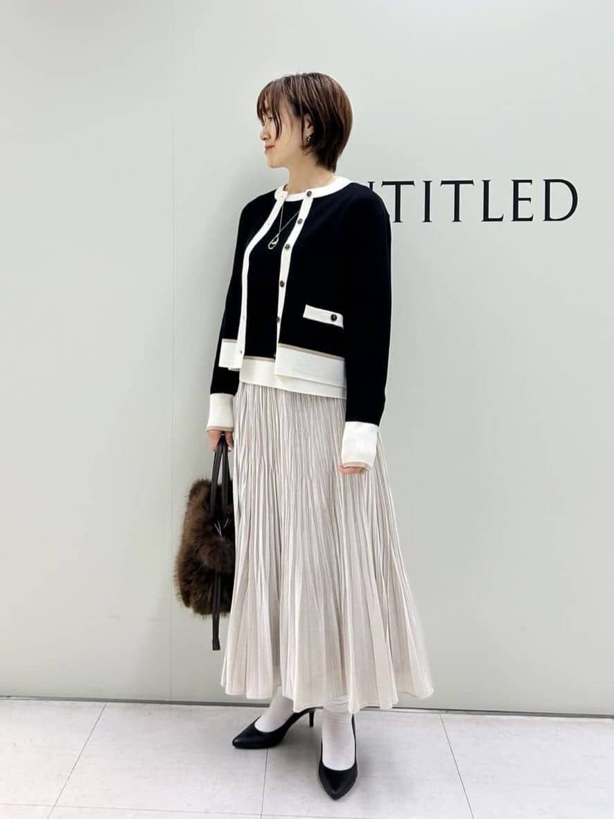 Mikiさんの「UNTITLED｜【アンサンブル可/洗える】ウールミラノリブニット」を使ったコーディネート