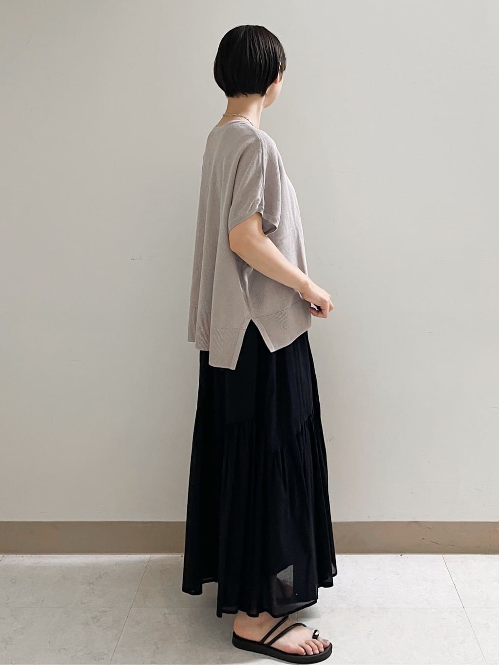 あかねさんの「OPAQUE.CLIP｜《5色展開／S-LLサイズ》リラクシーメッシュニット【洗濯機洗い可】」を使ったコーディネート