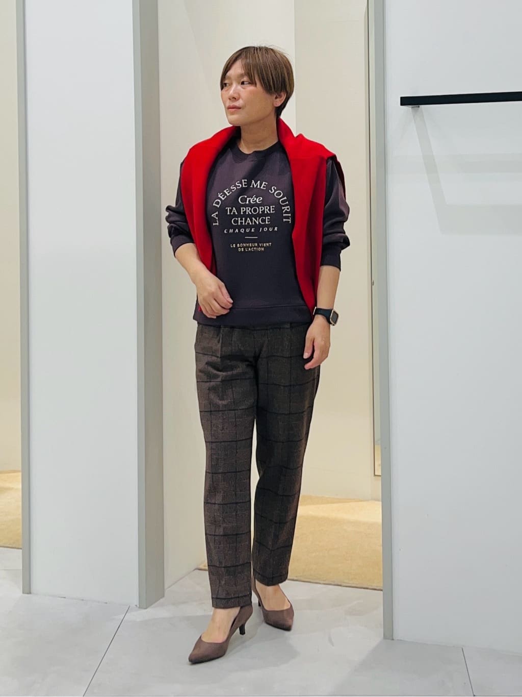 タナさんの「THE SHOP TK｜ジャージメルトンスタンドカラーコート」を使ったコーディネート