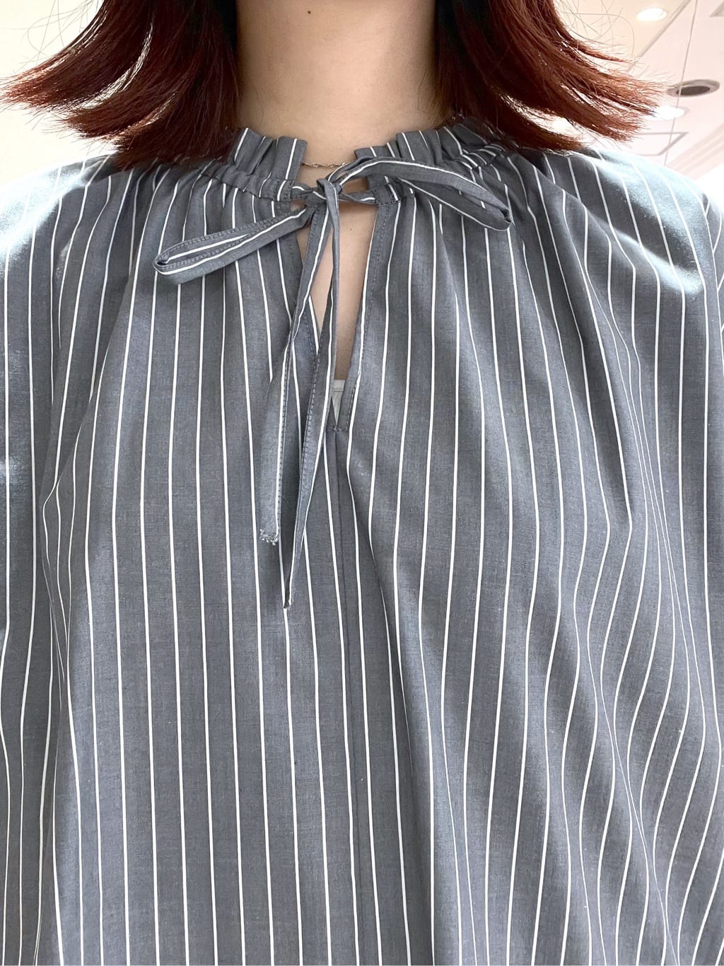Makinoさんの「Dessin｜【洗える】ストライプ柄フレンチスリーブスキッパ―ブラウス」を使ったコーディネート