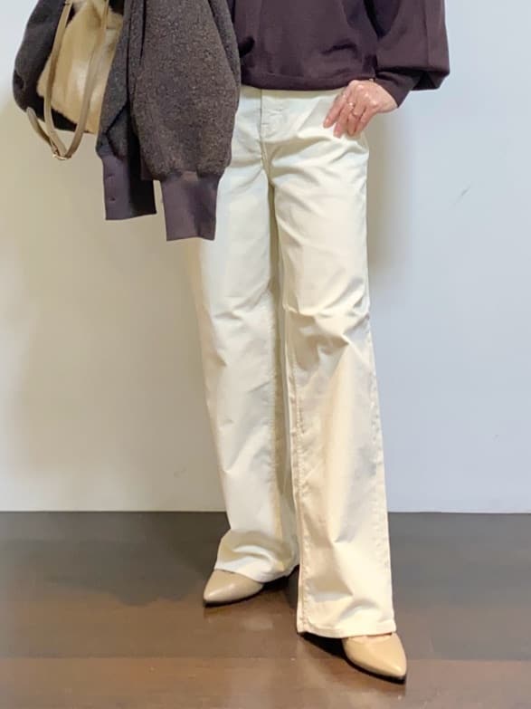 tomoさんの「UNTITLED｜【8色展開／コンパクト丈】レーヨン混 コクーンニット」を使ったコーディネート