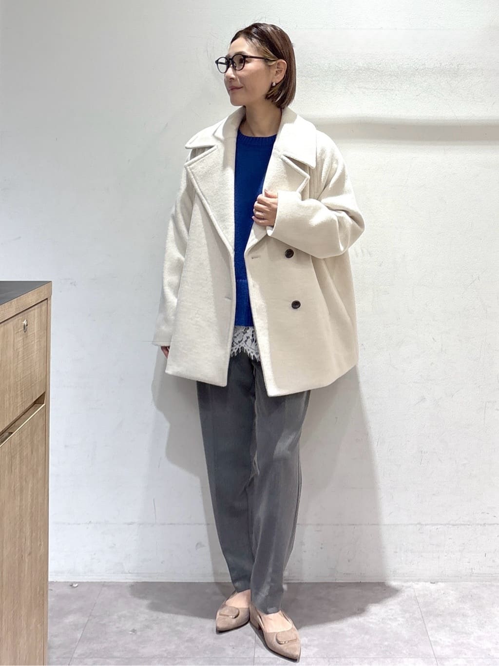 たけねぇさんの「OPAQUE.CLIP｜ウォームタッチ イージーテーパードパンツ【洗濯機洗OK／ストレッチ】」を使ったコーディネート
