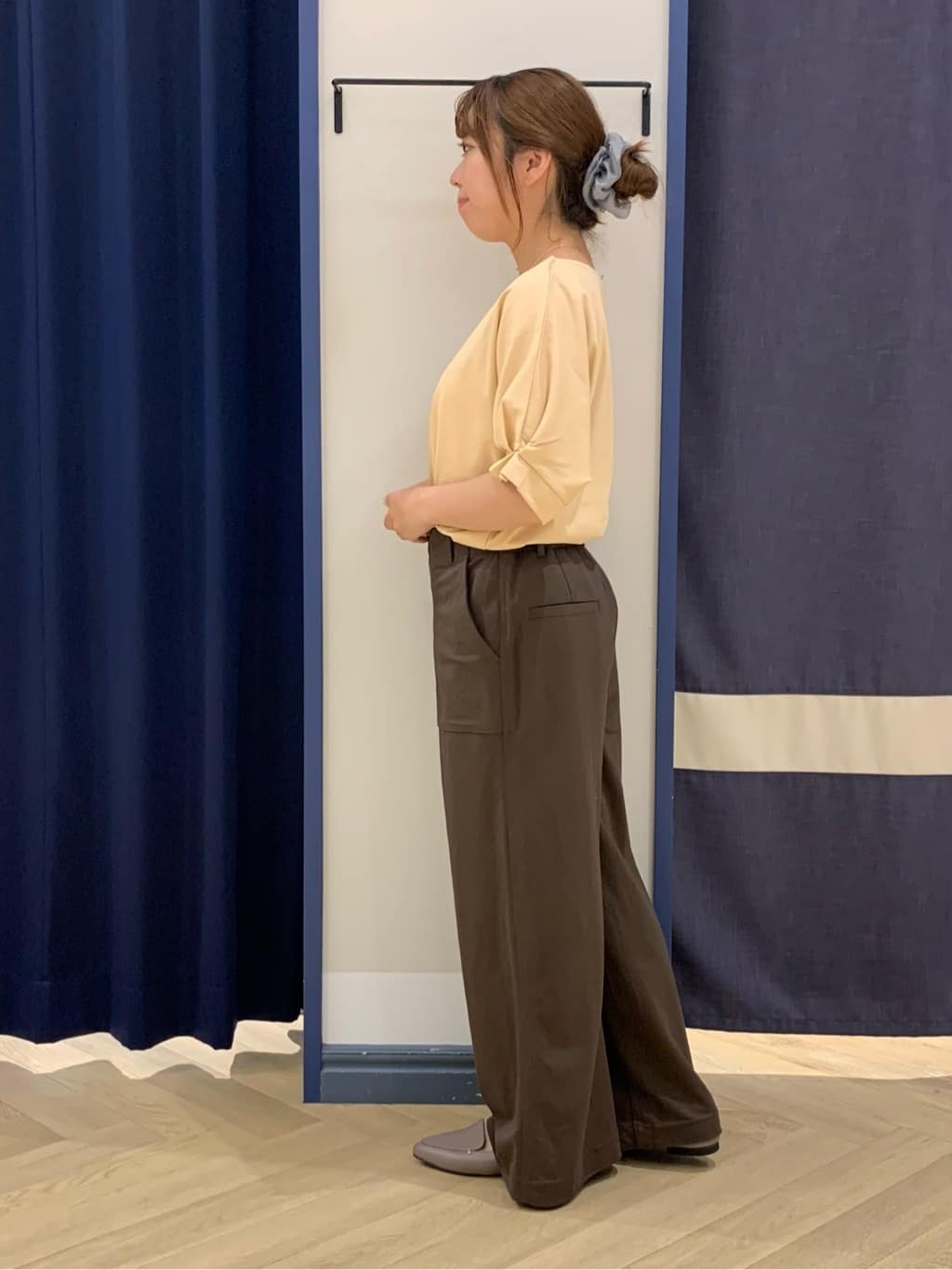 mokaさんの「grove｜【接触冷感】見た目はきちんと、着心地はらくちん クロップドベイカーパンツ」を使ったコーディネート