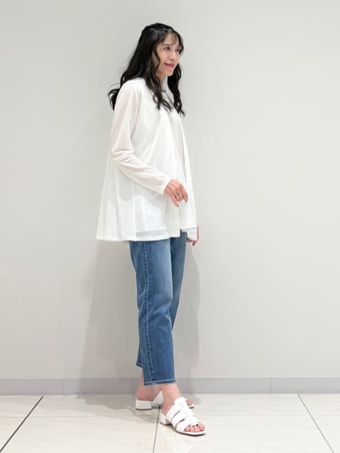 kayoさんの「INDIVI｜【洗える／レイヤードにも活躍】ペプラムインナートップス」を使ったコーディネート