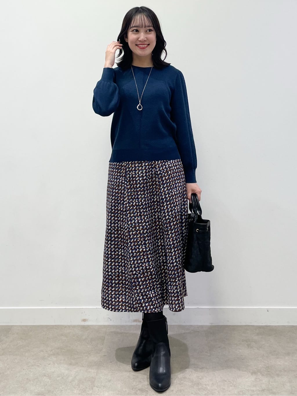 yukariさんの「Reflect｜【選べる8色／スカートにもパンツにも◎】ウール混ボートネックニット」を使ったコーディネート