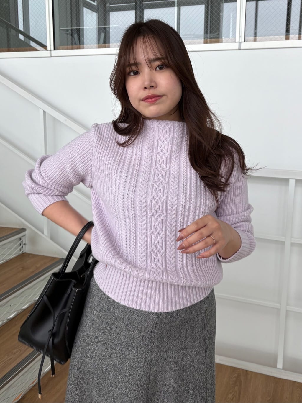 MISAKIさんの「COUP DE CHANCE｜【手洗い可／日本製】ケーブルニット」を使ったコーディネート
