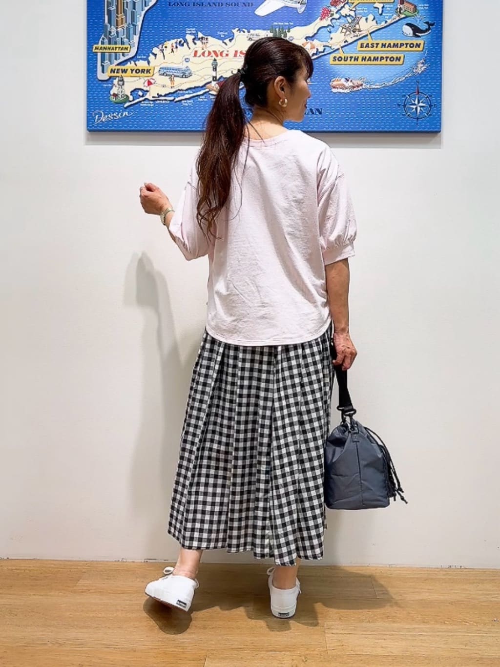 Yasucoさんの「Dessin｜【360度可愛い/前後2WAY/洗える】ライトコットンヘンリーカットソー」を使ったコーディネート