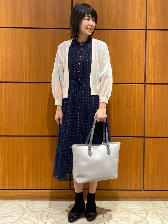 Eikoさんの「Reflect｜◆【夏SALE／WEB先行カラーあり／リボン取り外し可／マシンウォッシュ可】コツキ柄プリントワンピー」を使ったコーディネート