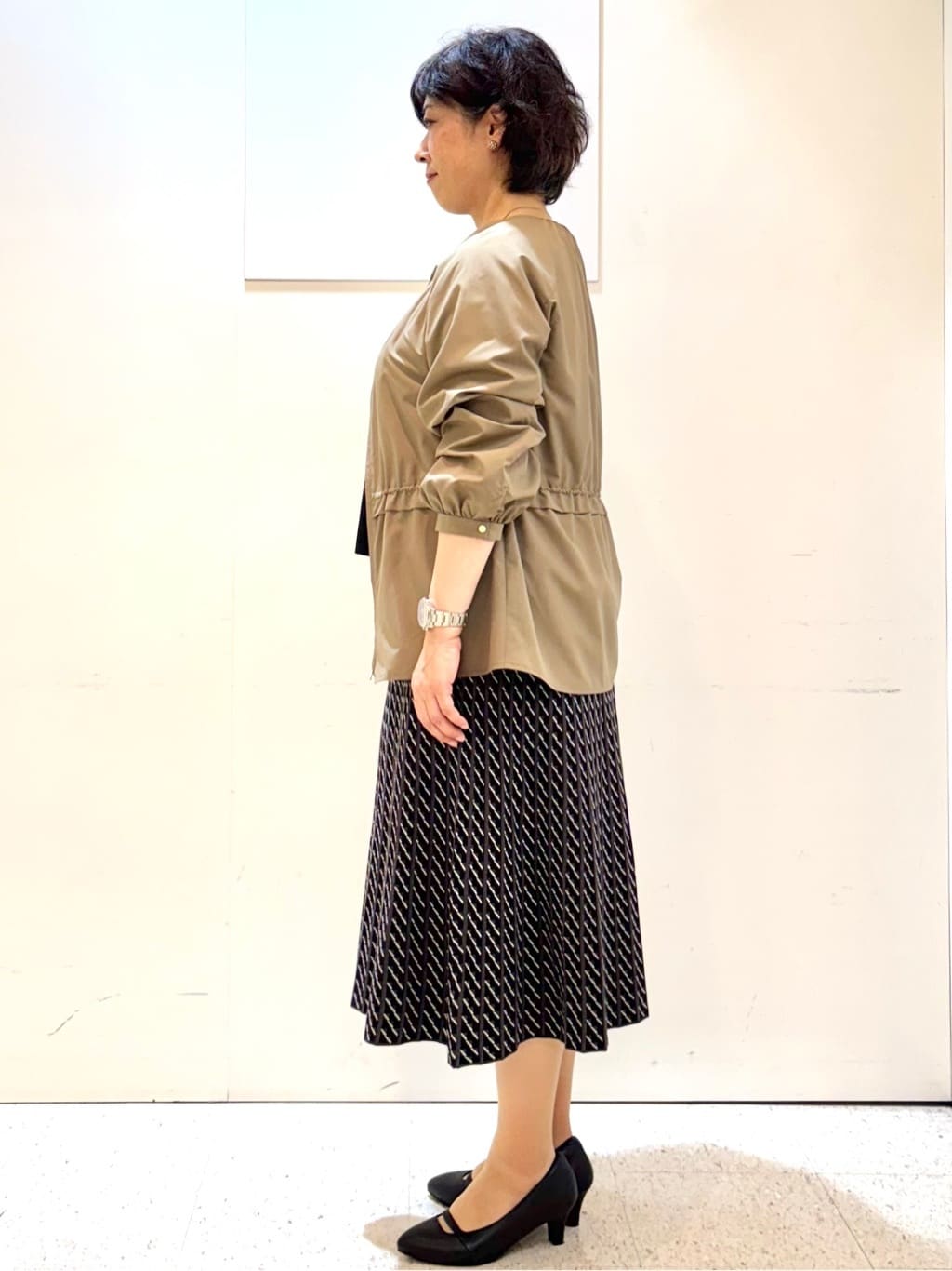 ヤスコさんの「Reflect｜【パンツにもスカートにも合わせやすい◎】ライティブルゾン」を使ったコーディネート