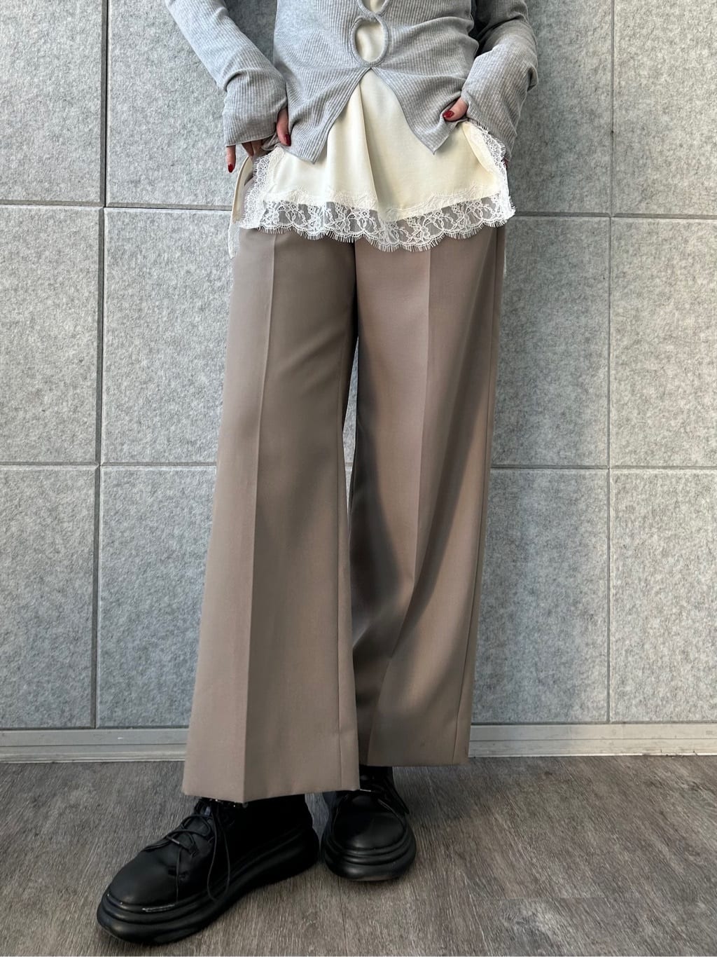 honoka Aさんの「CODE A｜twist sheer rib LS」を使ったコーディネート