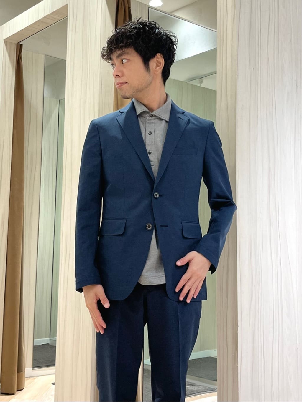 URAさんの「TAKEO KIKUCHI｜【抗菌防臭】COOL DOTS（R）ドビープリント ジャケット」を使ったコーディネート