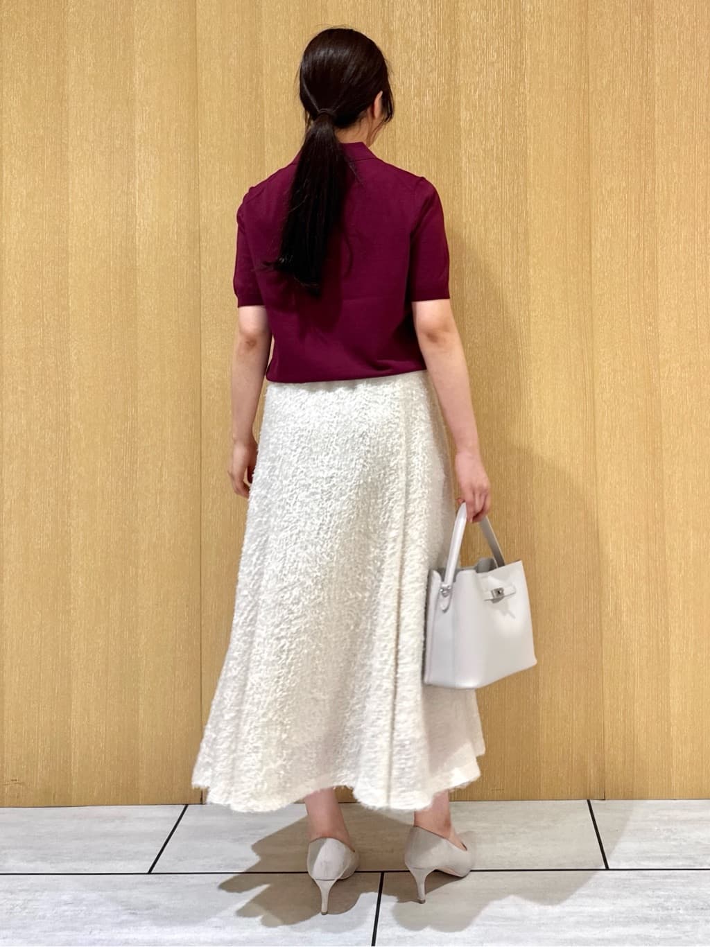 nanaさんの「UNTITLED｜【トレンド/きれいめ】5分袖ポロニット」を使ったコーディネート
