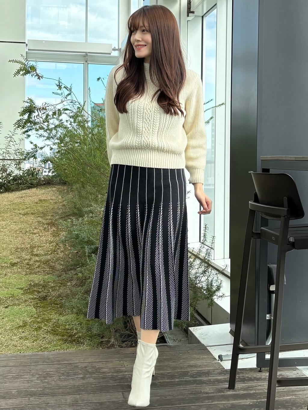 sayaさんの「COUP DE CHANCE｜【手洗い可／日本製】ケーブルニット」を使ったコーディネート