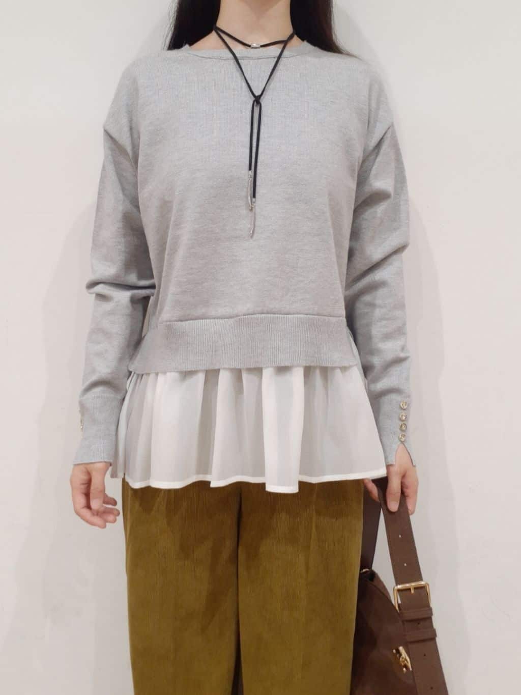 にこさんの「grove｜コーデュロイワイドパンツ」を使ったコーディネート