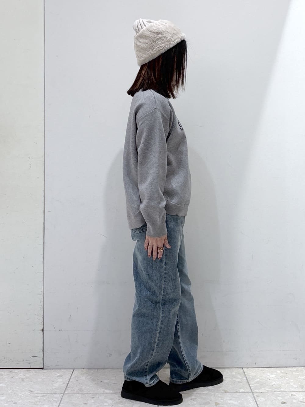 mameさんの「OPAQUE.CLIP｜襟付きロゴジャカードニット【洗濯機OK】」を使ったコーディネート