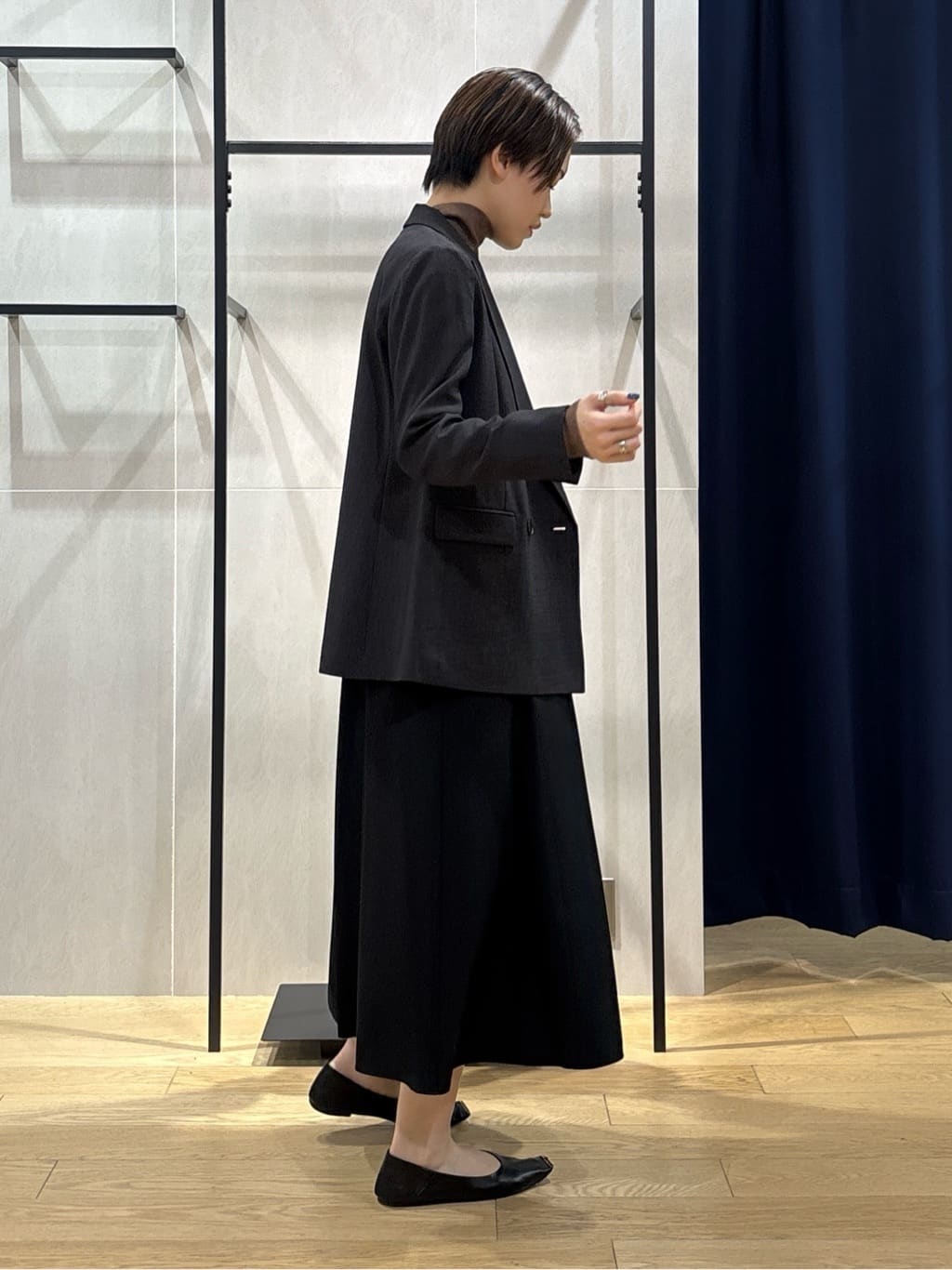 kanaeさんの「INDIVI｜【洗える／セットアップ可能】凹凸ストレッチ素材ダブルジャケット」を使ったコーディネート