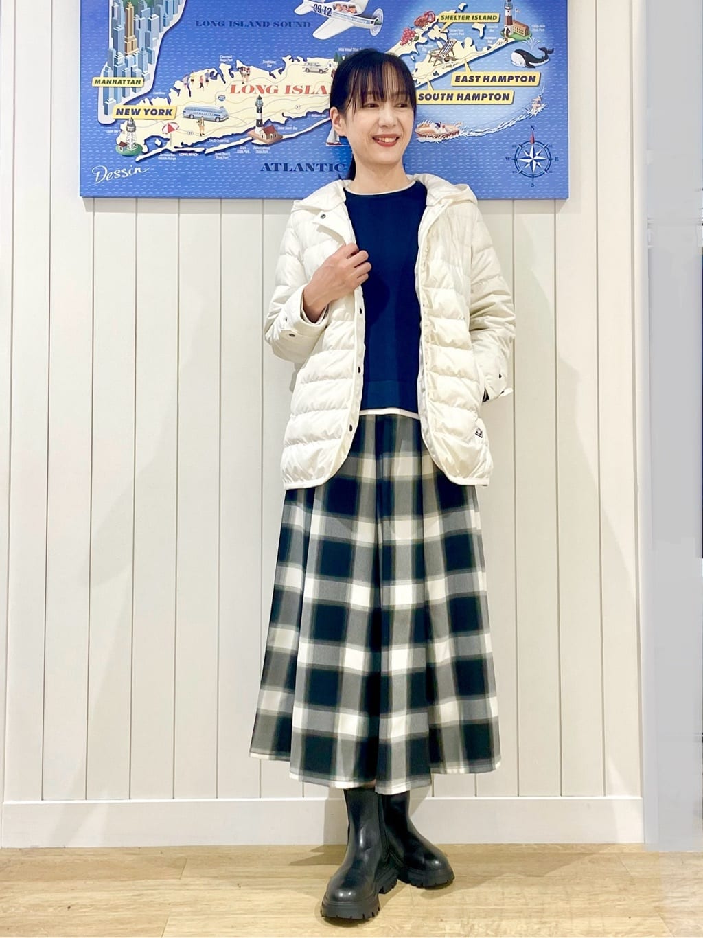 uwatokoさんの「Dessin｜【撥水・2WAY】ミュラーダウンコートミドル丈」を使ったコーディネート