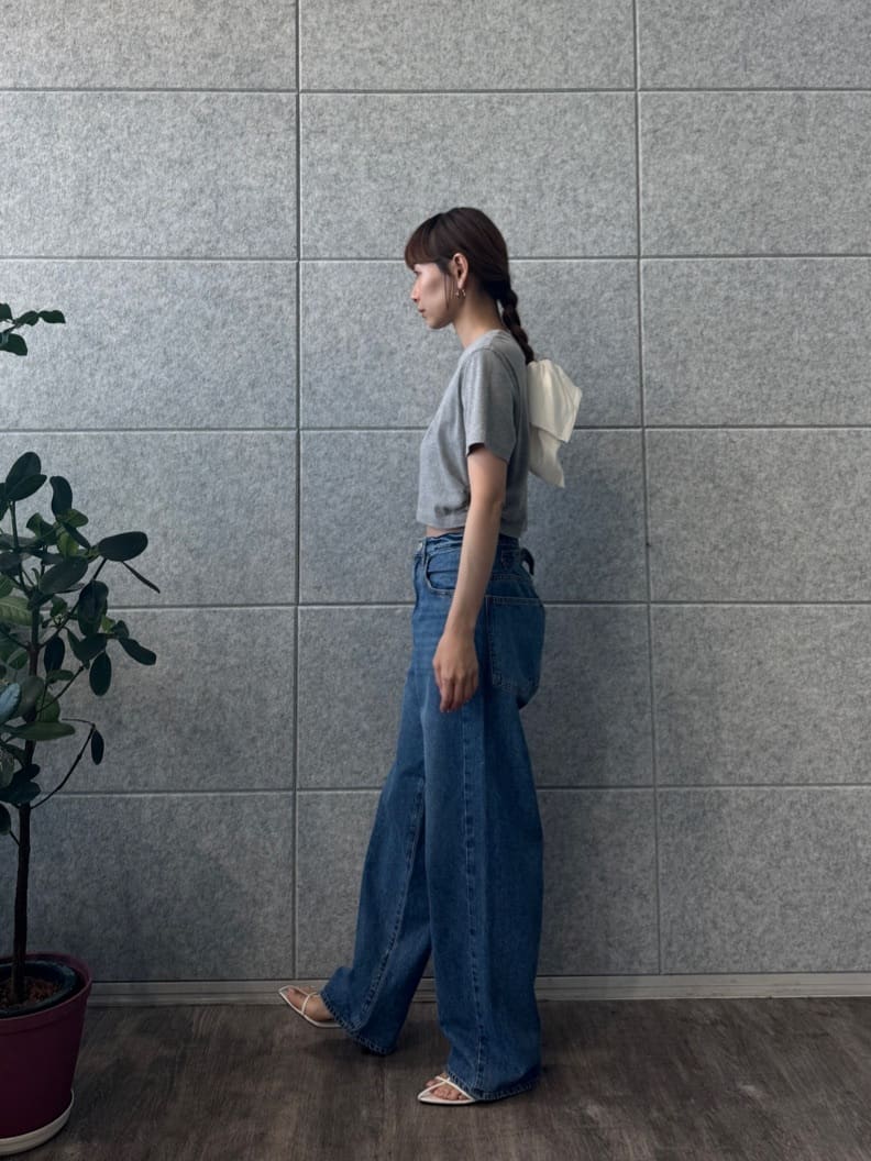 designer yukaさんの「CODE A｜drawstring crop tee」を使ったコーディネート