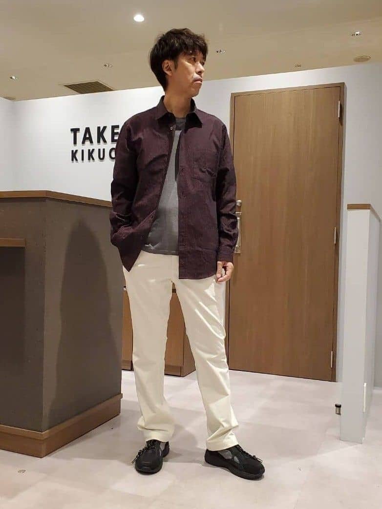 ishidaさんの「TAKEO KIKUCHI｜【Made in JAPAN】播州織 ドビー千鳥シャツ」を使ったコーディネート