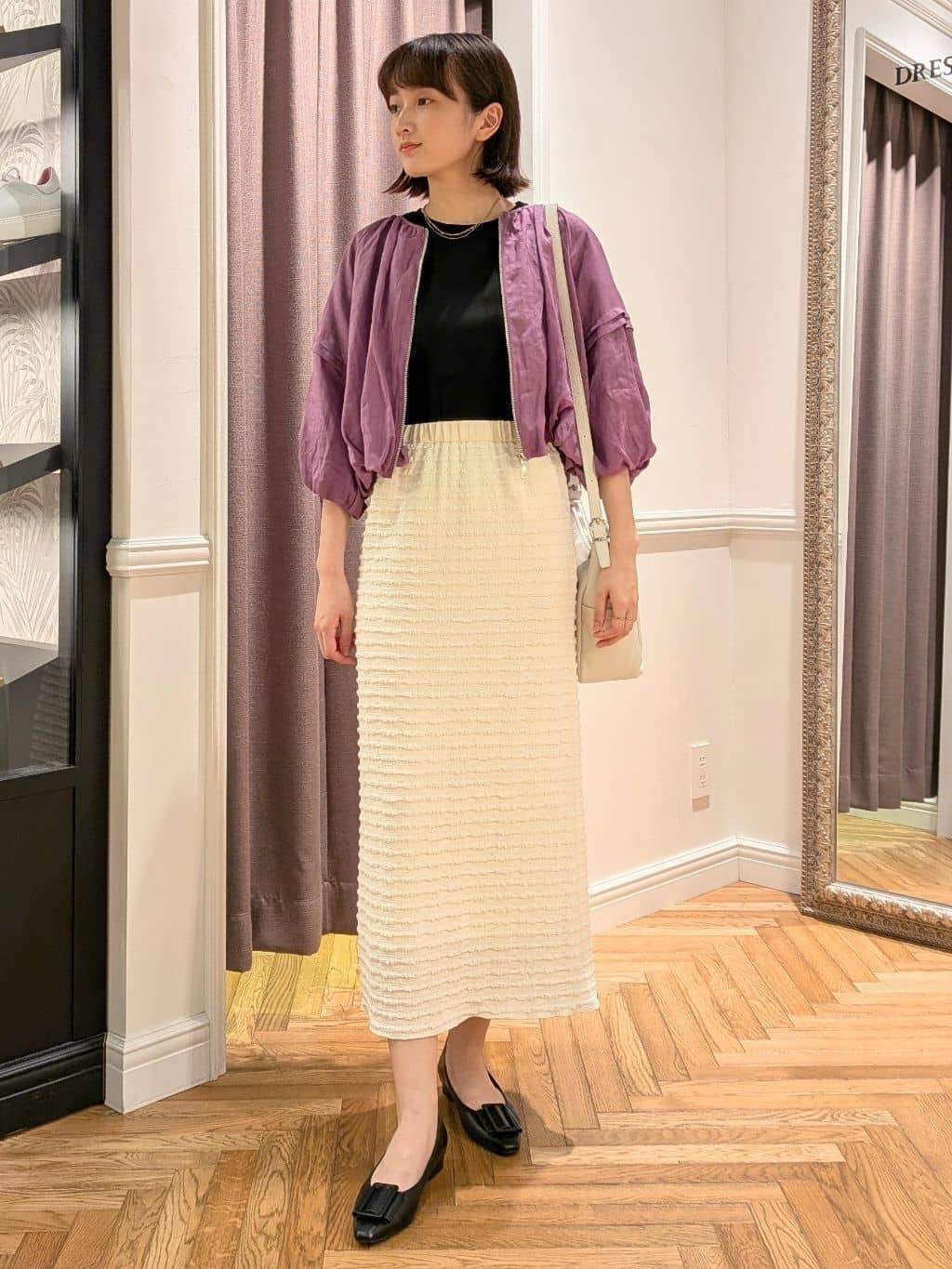 saoriさんの「DRESSTERIOR｜【接触冷感/抗菌防臭/消臭】アイスクリアコットンドルマンT」を使ったコーディネート