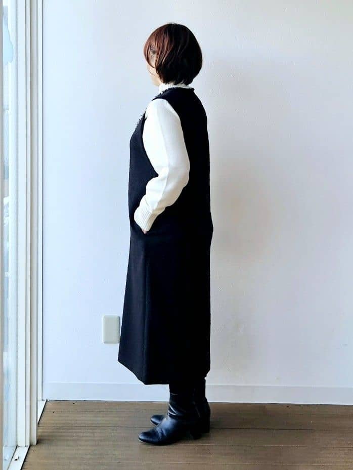 やじまさんの「UNTITLED｜【8色展開/洗える】ウールカシミヤ ハイネックニット」を使ったコーディネート
