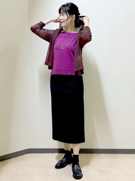  beni_gingerさんの「Reflect｜【WEB先行カラーあり／手洗い可】ジョーゼットスリーブ&times;ニット」を使ったコーディネート