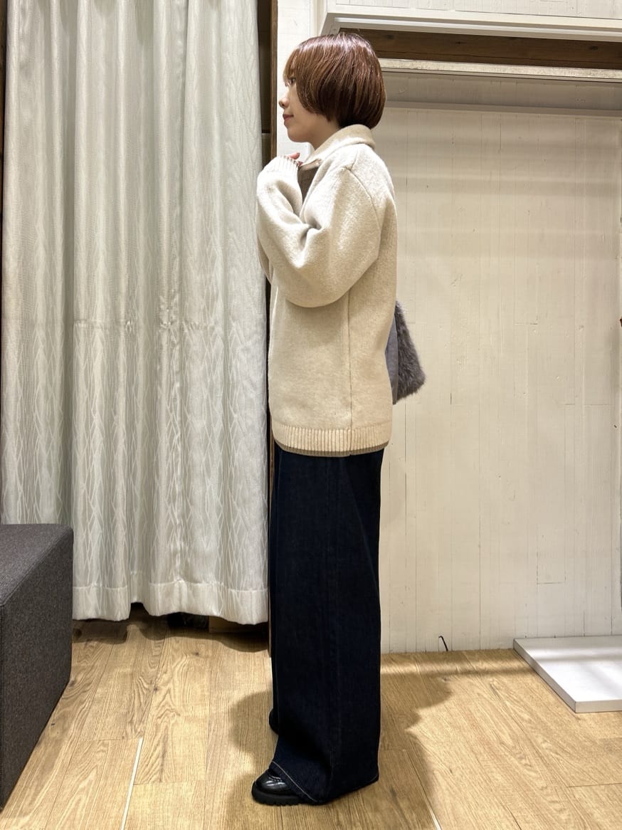 ga_riさんの「THE SHOP TK｜【洗える】ほど良くラフで女性らしい ハーフZIPニット」を使ったコーディネート
