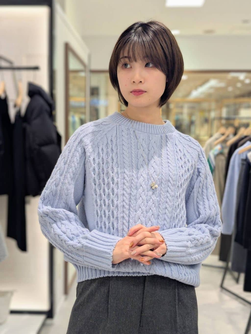 nonoさんの「UNTITLED｜【洗える】スポンディッシュ ケーブル柄ニット」を使ったコーディネート