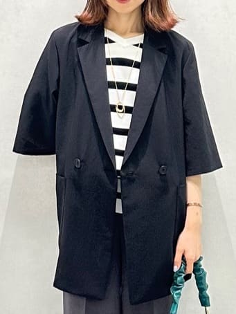 Miwaさんの「UNTITLED｜【吸水速乾/洗える】ハーフスリーブジャケット」を使ったコーディネート